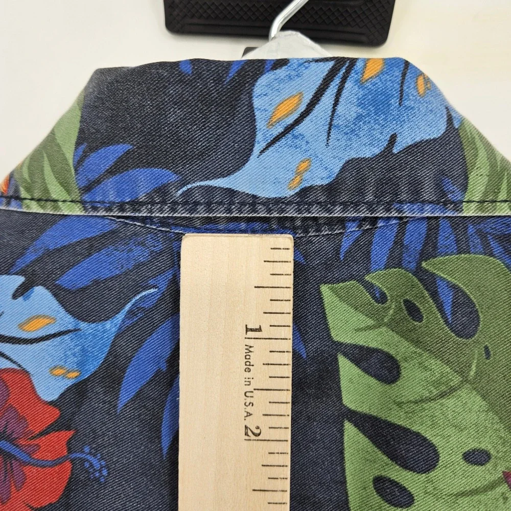 Tommy Bahama Shirt Mens‎ XL Floral Hawaiian Camp All Over Print Botanic Ocean